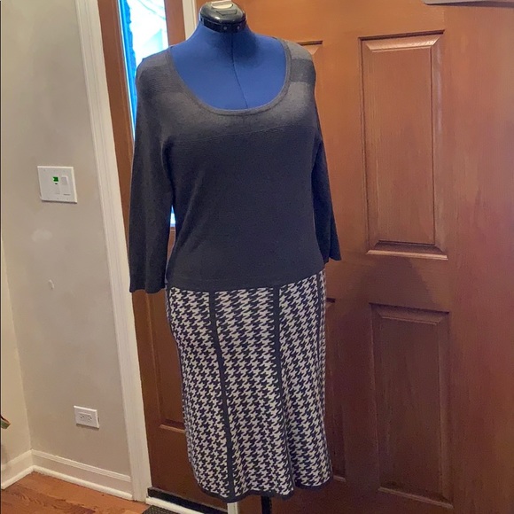 Gray and White Sweater Dress - Picture 1 of 5